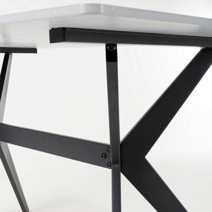 Shankar Industrial Dining Table Metal & Ceramic Grey - 120cm