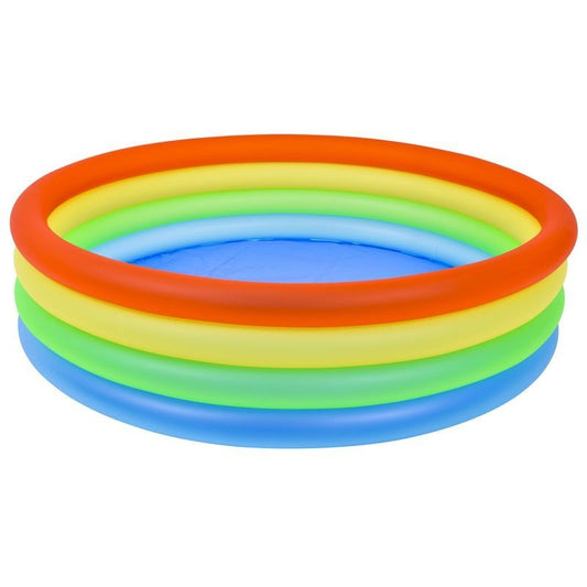 Sun Club Inflatable Round 4 Ring Neon Paddling Pool 1.5m