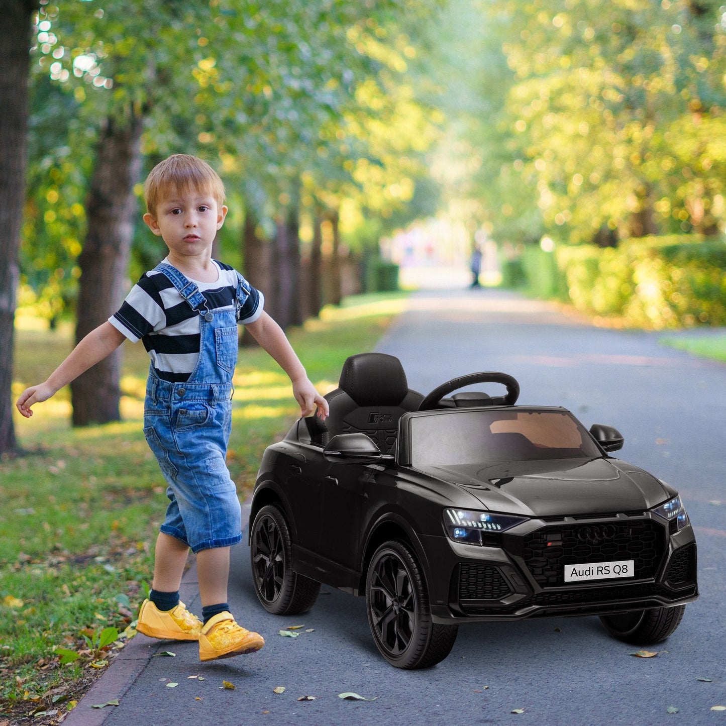 Audi RS Q8 6V Kids Electric Ride On Car Toy w/ Remote USB MP3 Bluetooth Black