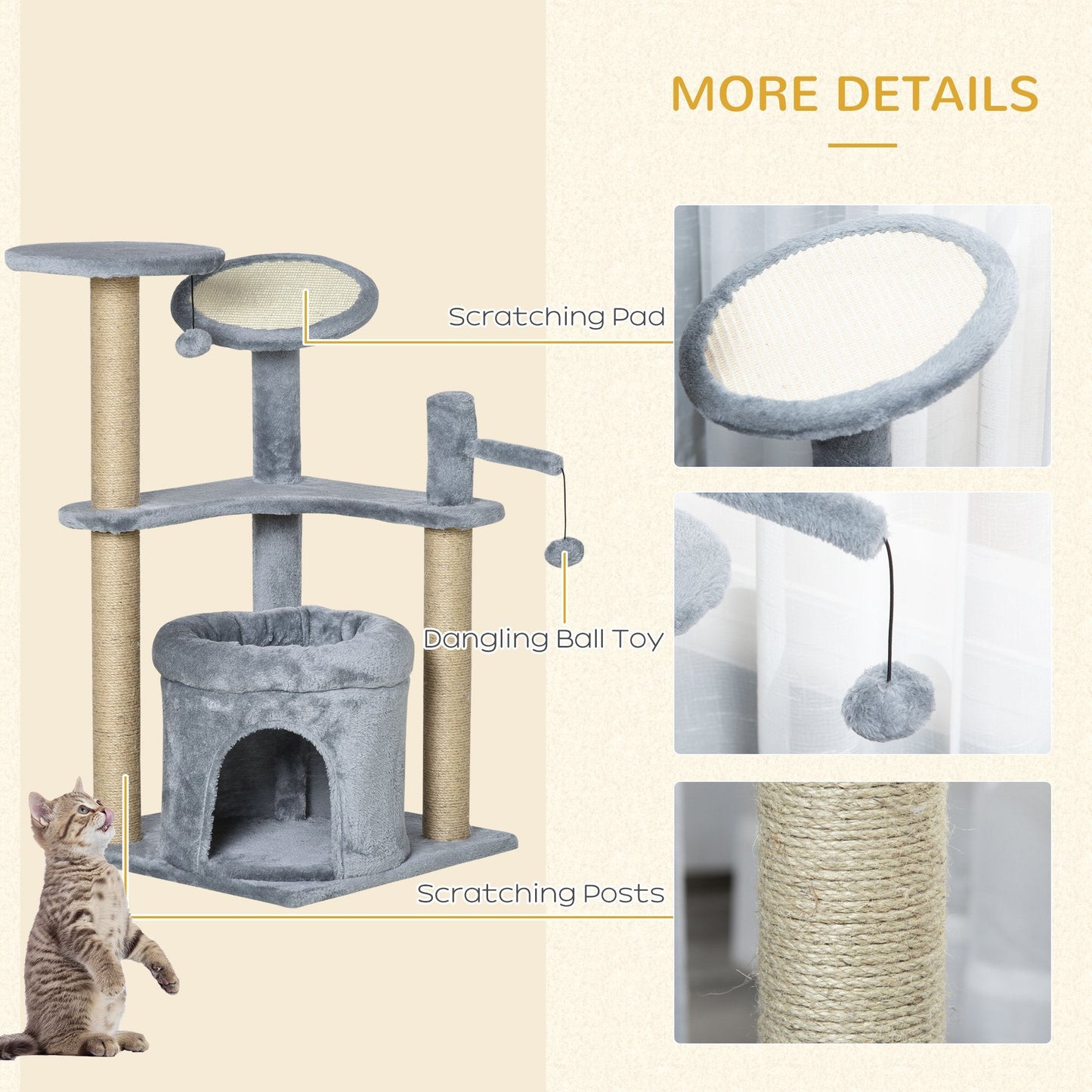 PawHut 87 cm Cat Tree for Indoor Cats