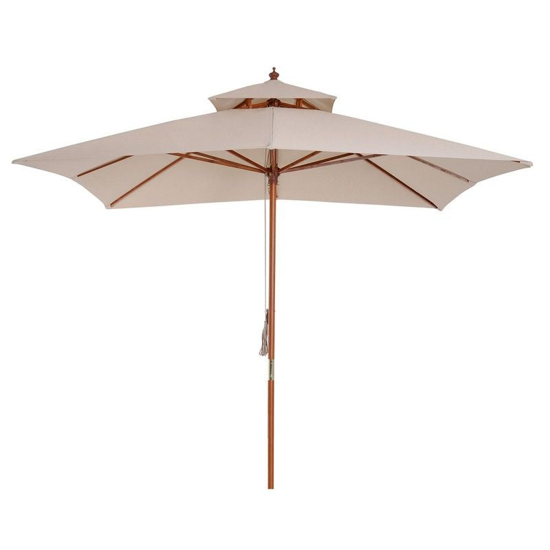 Outsunny Outsunny Patio Parasol 3x3M Beige Double Tier