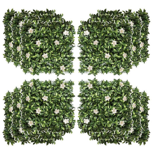 Outsunny Outsunny 12Pcs 20" X 20" Artificial Boxwood Wall Panel Rhododendron Privacy Fence Screen