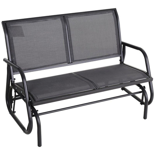 Outsunny Outsunny 2-Person Outdoor Glider Bench Patio 2 Seater Swing Gliding Chair Loveseat W/Power Coated Steel Frame For Backyard Garden Porch