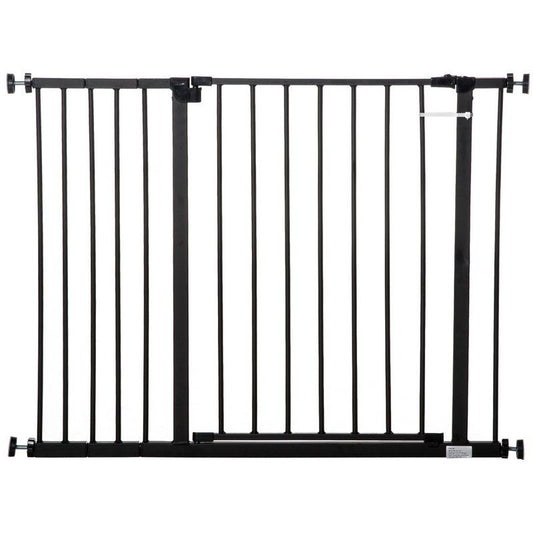 PawHut PawHut Pressure Fitted Pet Dog Safety Gate Metal Fence Extending 76-107cm Wide