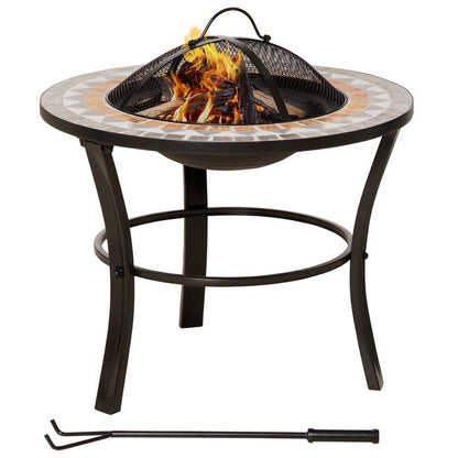 Outsunny Outsunny 60cm Outdoor Fire Pit Table With Mosaic Outer