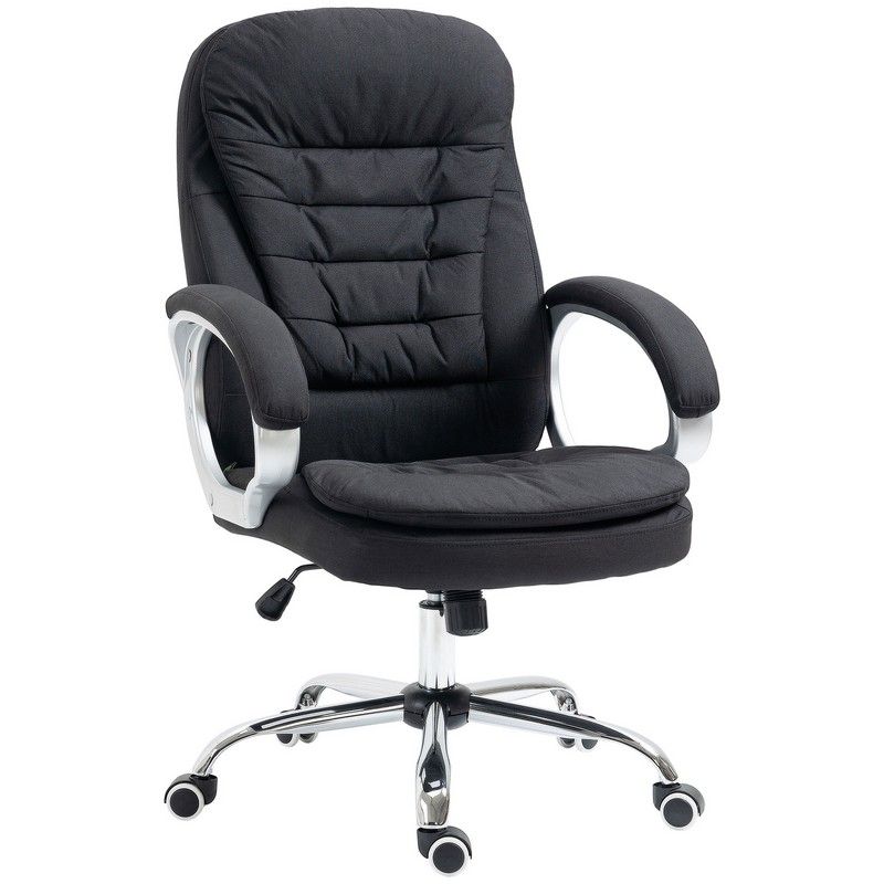 Vinsetto Vinsetto Ergonomic Office Chair Task Chair For Home With Arm Swivel Wheels Linen Fabric Black