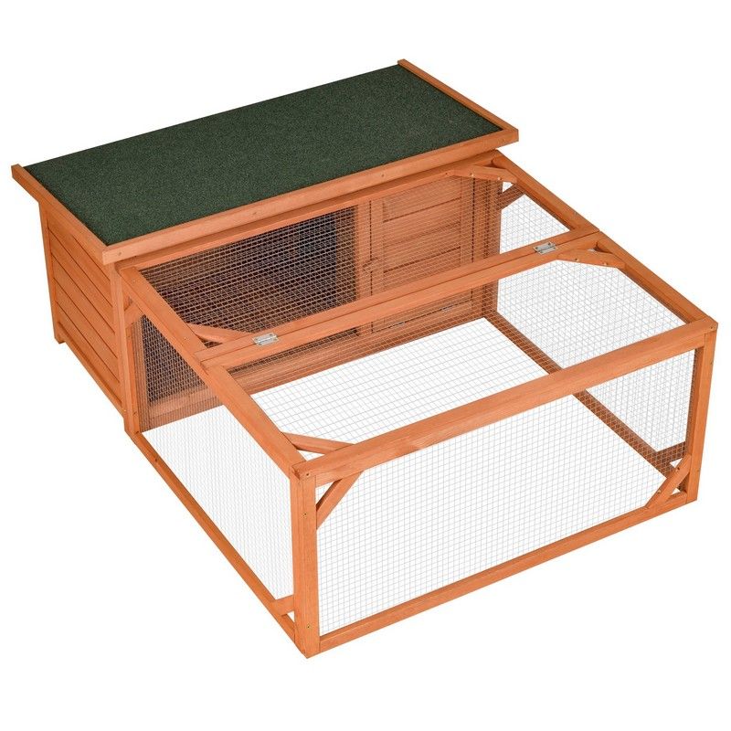 PawHut PawHut Rabbit Hutch Off-ground Small Animal Guinea Pig House 125.5 x 100 x 49cm