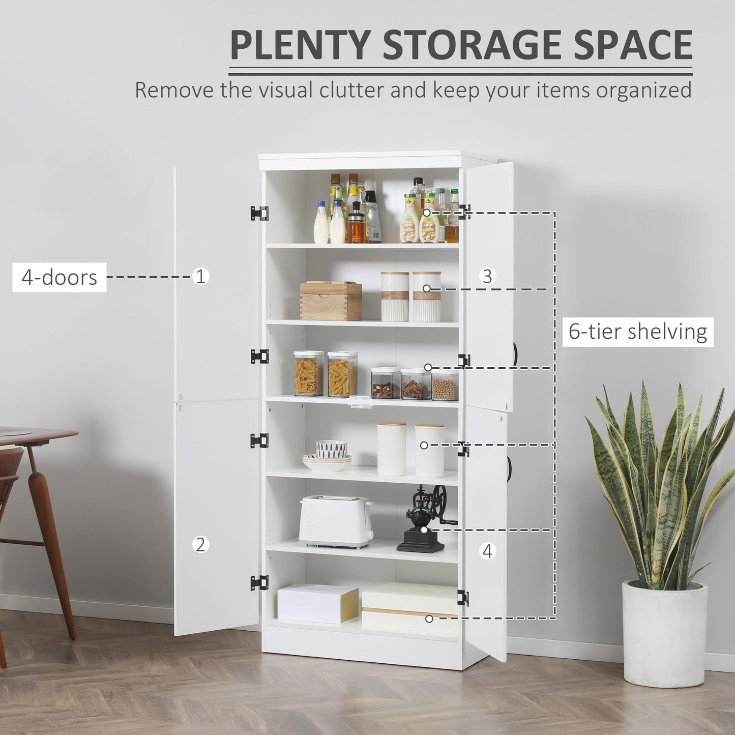 4-Door Tall Kitchen Cupboard