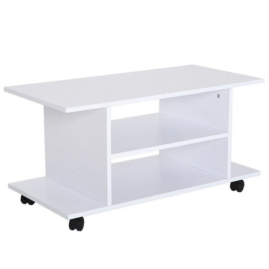 Homcom Homcom Modern TV Cabinet Stand Storage Shelves Table Mobile Bedroom Furniture Bookshelf Bookcase White New