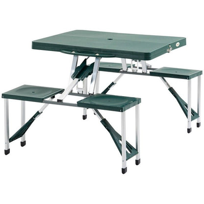 Outsunny Outsunny Abs Aluminum Portable Picnic Table Bench Set Green