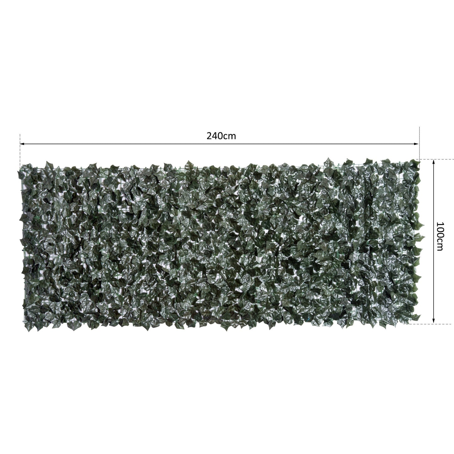 Artificial Leaf Hedge Screen Privacy Fence Panel for Garden Outdoor Indoor Decor 2.4M x 1M Dark Green