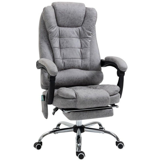 Vinsetto Vinsetto Heated 6 Points Vibration Massage Executive Office Chair Adjustable Swivel Ergonomic High Back Desk Chair Recliner With Footrest Grey