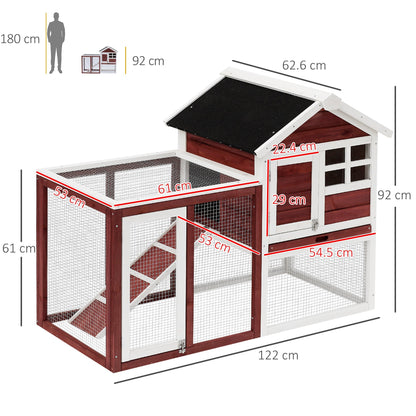 PawHut 2 Tier Rabbit Hutch Outdoor