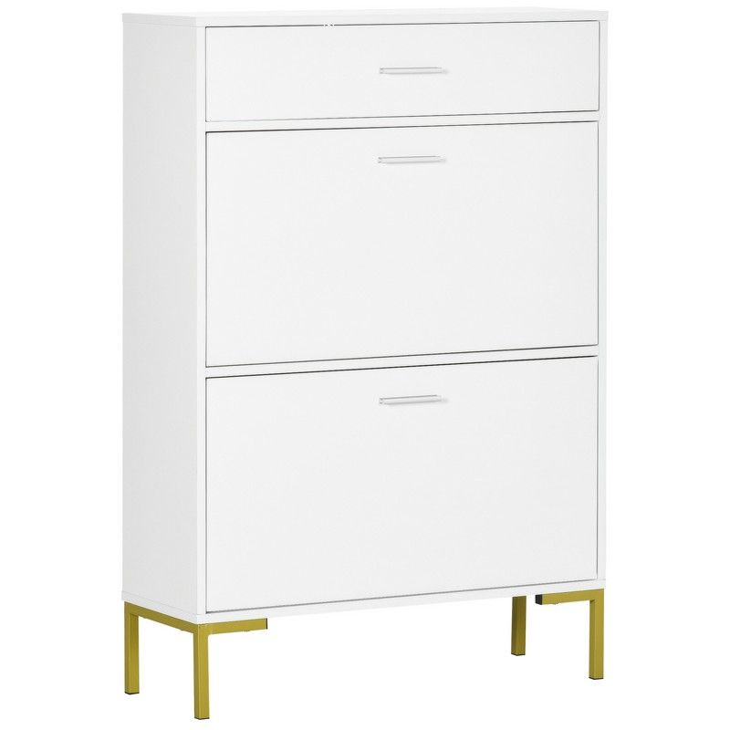 Homcom Homcom Modern Shoe Cabinet With 2 Flip Doors