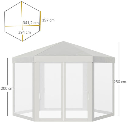 Outsunny 4M Hexagon Gazebo