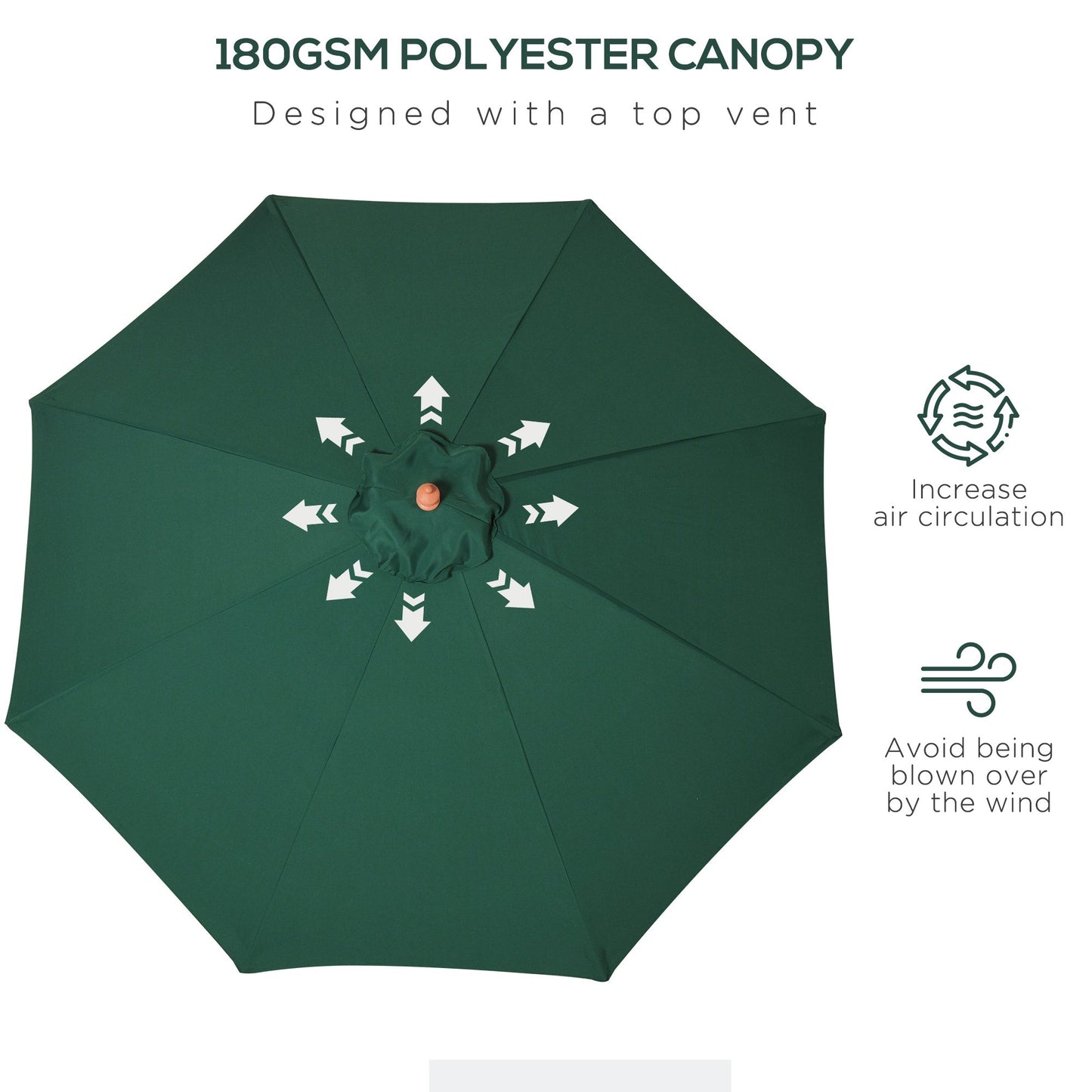 2.5m Garden Parasol Umbrella