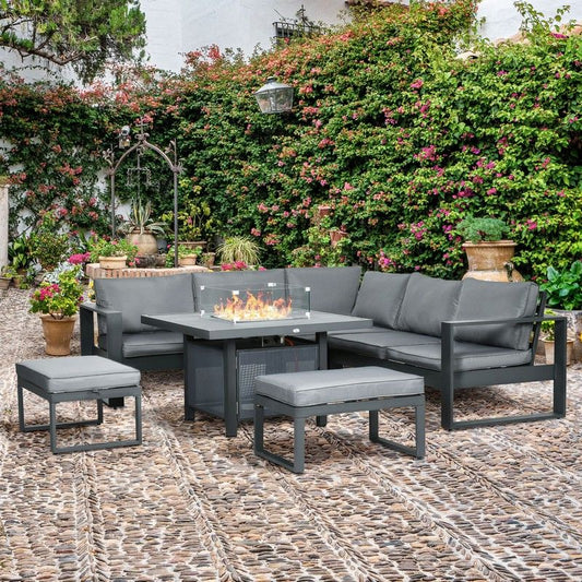 Outsunny Outsunny 6-Piece Aluminium Garden Furniture Set