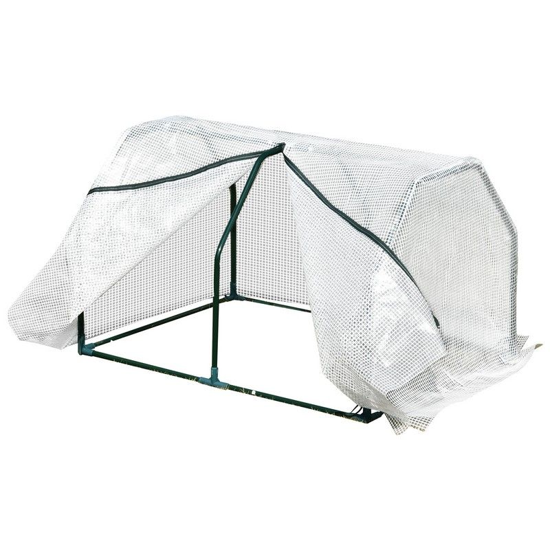 Outsunny Outsunny 99X71X60cm Mini Pvc Cover Steel Frame Greenhouse White