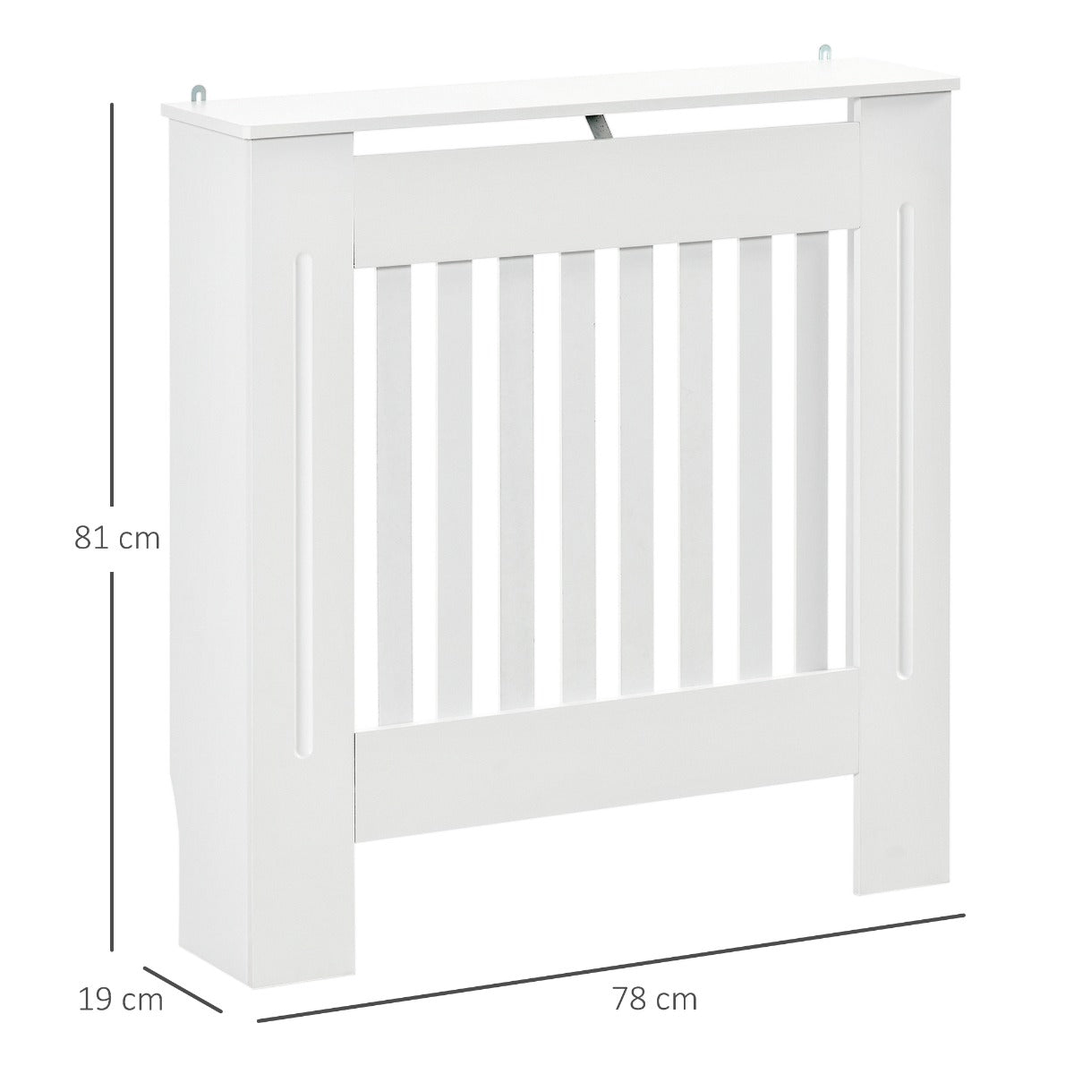 Medium-density fibreboard Radiator Cover 78Lx19Wx81H cm -White