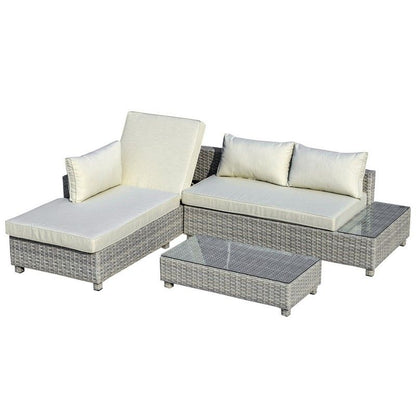 Outsunny Outsunny 3 Pieces Outdoor Pe Rattan Sofa Set