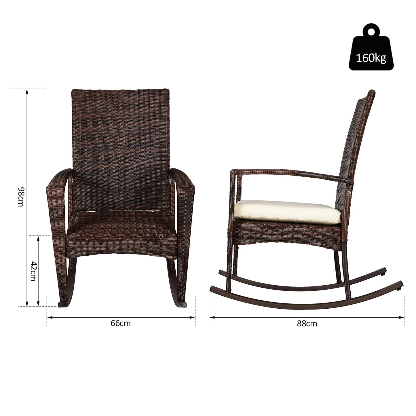 Outdoor PE Rattan Rocking Chair