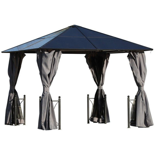 Outsunny Outsunny 3 x 3M Hardtop Gazebo Canopy with Polycarbonate Roof