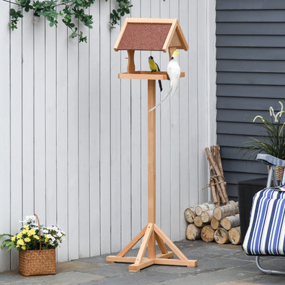 High Rise 144cm Bird Feeder Table Natural by Pawhut