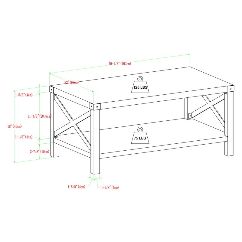 Norfolk Furniture Rustic Coffee Table Brown