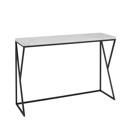 Norfolk Furniture Console Table Marbleiz & Metal Black & White