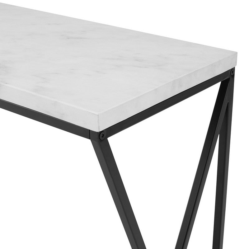 Norfolk Furniture Console Table Marbleiz & Metal Black & White