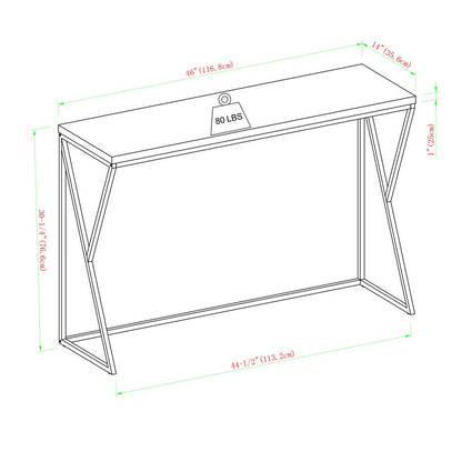 Norfolk Furniture Console Table Marbleiz & Metal Black & White