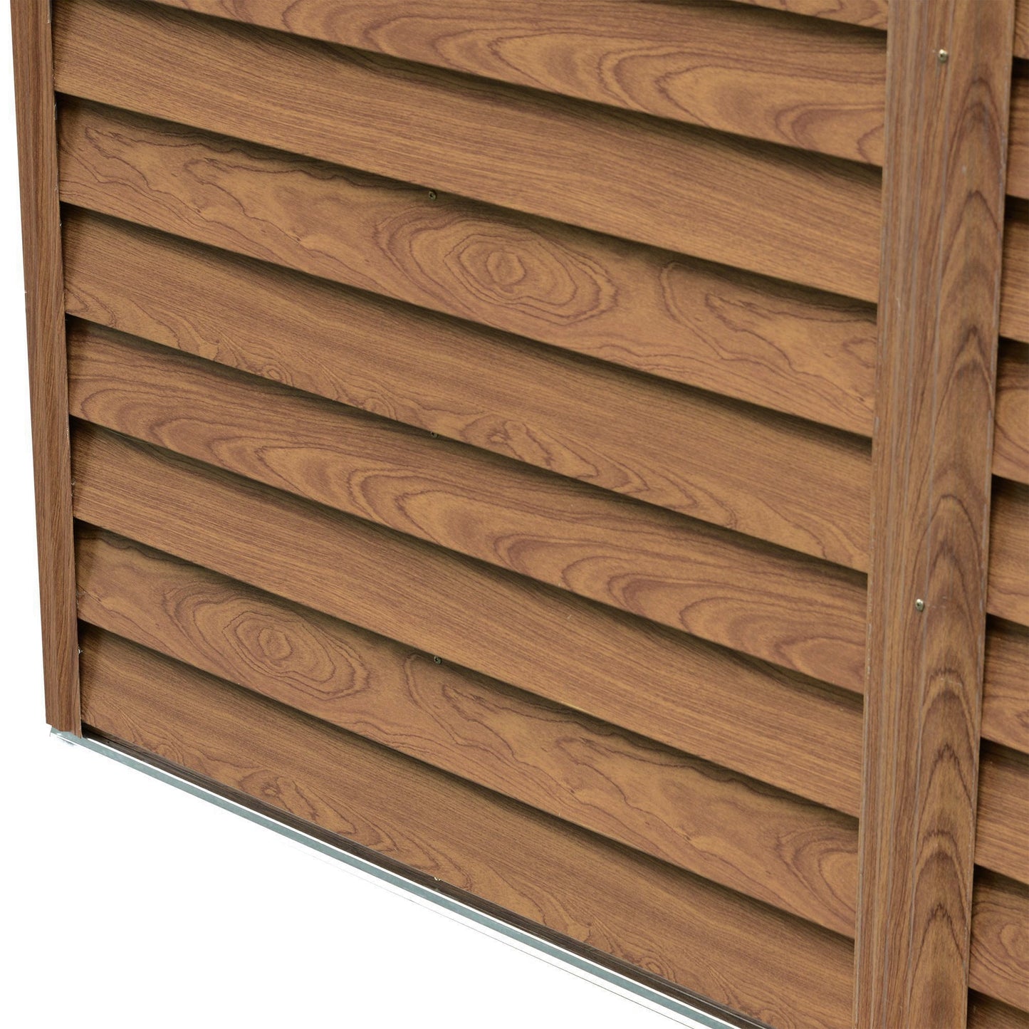 Moderna 7.7 x 64' Double Door Apex Garden Shed With Ventilation Steel & Polypropylene Light Brown by Steadfast