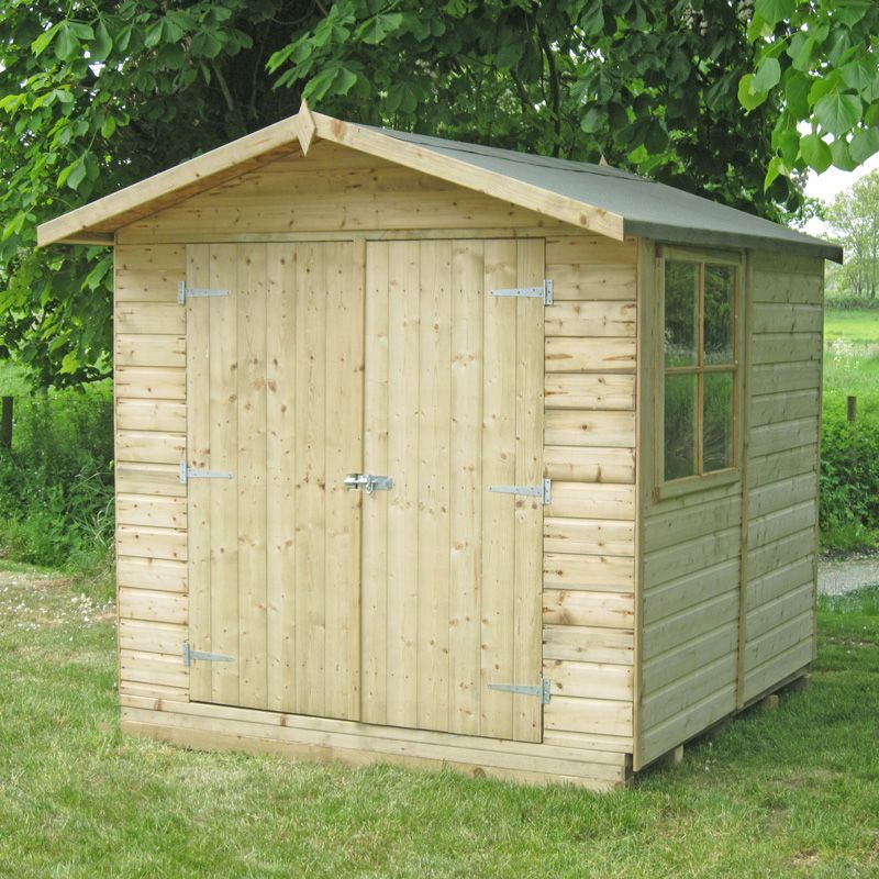 Shire Shire Alderney 6' 11" x 7' 8" Apex Shed - Premium Pressure Treated Shiplap