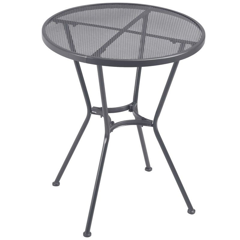 Outsunny Outsunny 60cm Round Garden Dining Table Metal Outside Bistro Table with Mesh Tabletop for Garden Balcony Deck