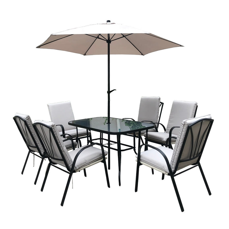 Royalcraft Amalfi Garden Patio Dining Set by Royalcraft - 6 Seats Ivory Cushions