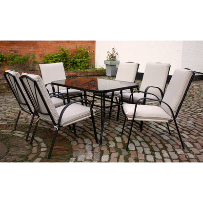 Royalcraft Amalfi Garden Patio Dining Set by Royalcraft - 6 Seats Ivory Cushions