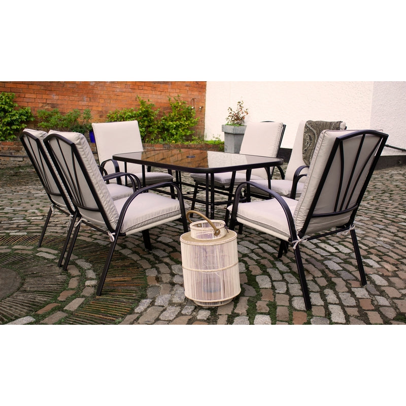 Royalcraft Amalfi Garden Patio Dining Set by Royalcraft - 6 Seats Ivory Cushions