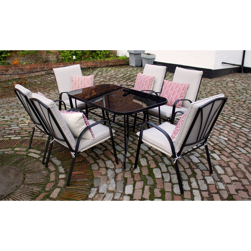 Royalcraft Amalfi Garden Patio Dining Set by Royalcraft - 6 Seats Ivory Cushions