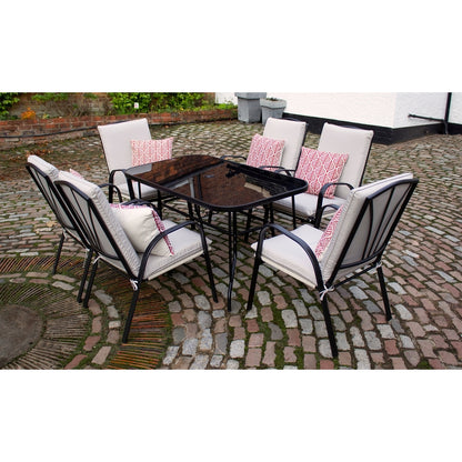 Royalcraft Amalfi Garden Patio Dining Set by Royalcraft - 6 Seats Ivory Cushions