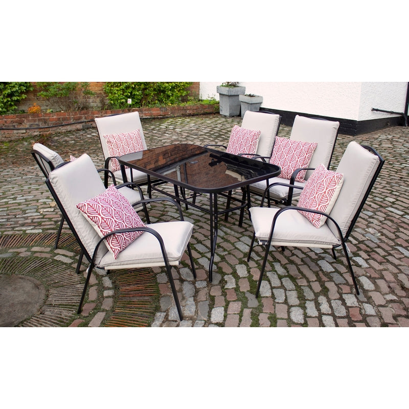 Royalcraft Amalfi Garden Patio Dining Set by Royalcraft - 6 Seats Ivory Cushions