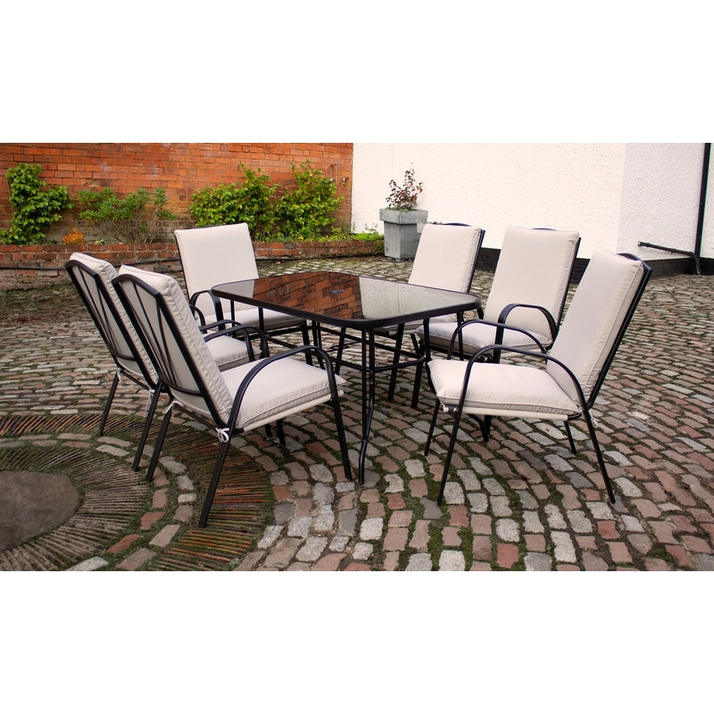 Royalcraft Amalfi Garden Patio Dining Set by Royalcraft - 6 Seats Ivory Cushions