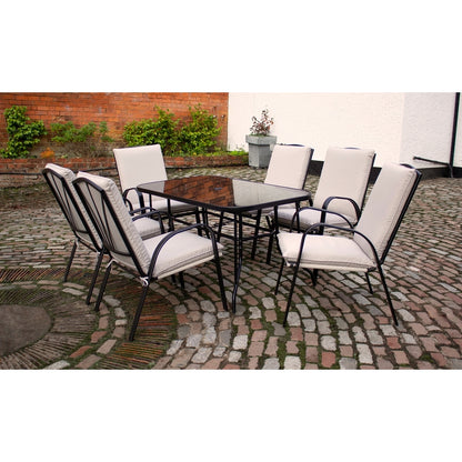 Royalcraft Amalfi Garden Patio Dining Set by Royalcraft - 6 Seats Ivory Cushions