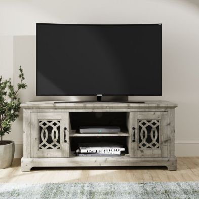 Amelie TV Unit Grey 3 Shelves 2 Doors