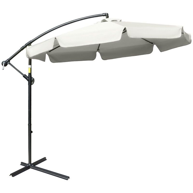 Outsunny Outsunny 2.7M Garden Banana Parasol Cantilever Umbrella With Crank Handle And Cross Base For Outdoor