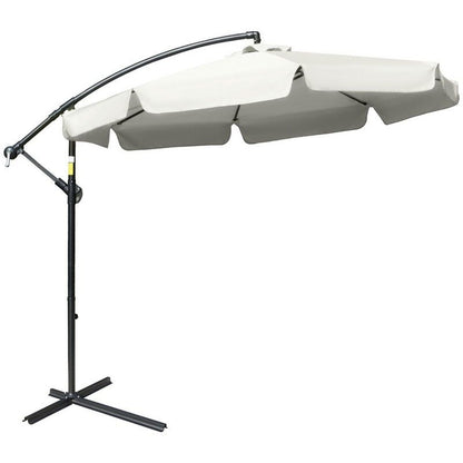 Outsunny Outsunny 2.7M Garden Banana Parasol Cantilever Umbrella With Crank Handle And Cross Base For Outdoor