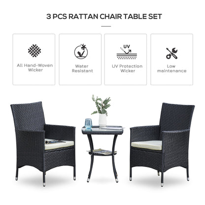 Three-Piece Rattan Chair Set