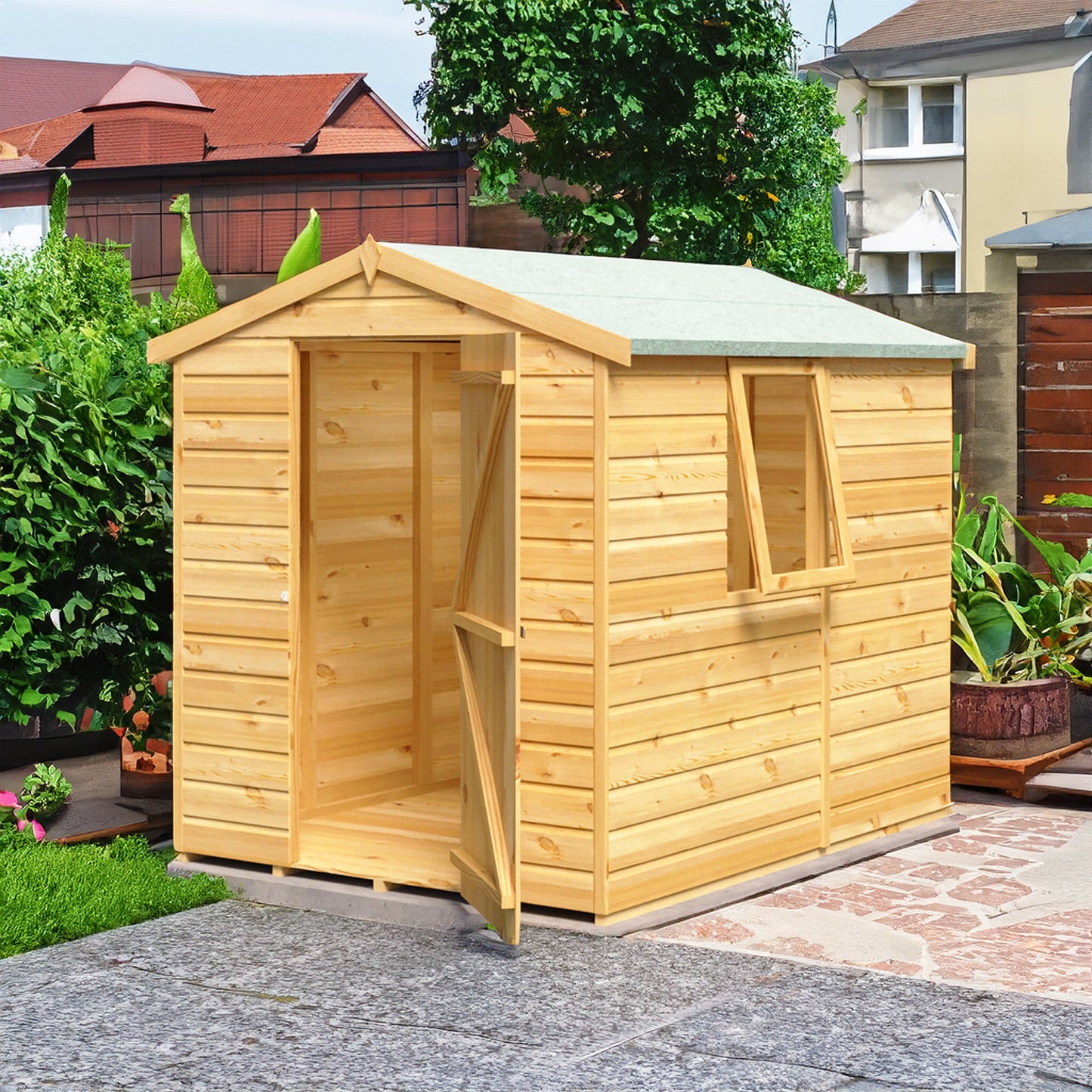 Shire Evan 5' 3" x 6' 8" Apex Shed - Premium Dip Treated Shiplap