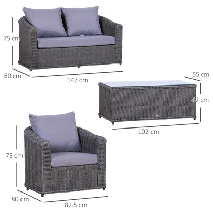 Deluxe Round PE Rattan Garden Furniture Set