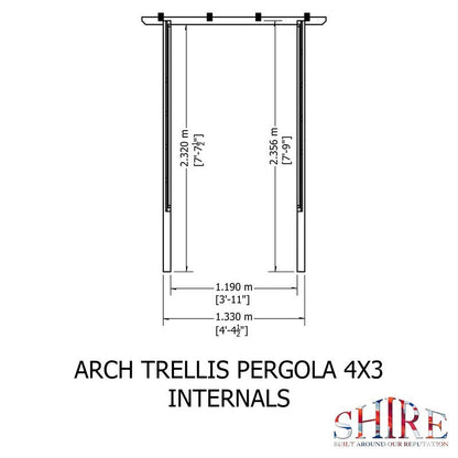 Shire 3' 4" x 4' 4" Garden Arch - Classic Pressure Treated