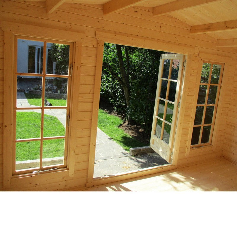 Shire Shire Argyll 11' 9" x 7' 10" Apex Log Cabin - Premium 34mm Cladding Tongue & Groove